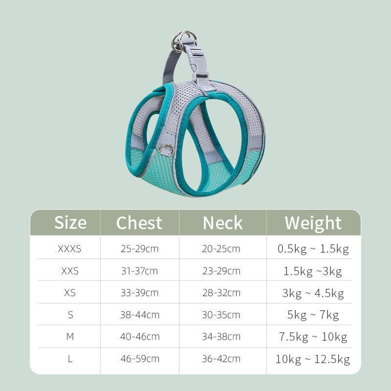 Break-Free Cat Traction Harness Set With Breathable Mesh Chest Strap-2