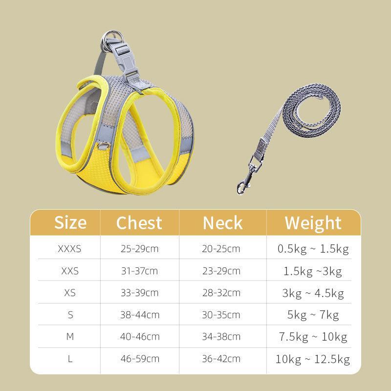 Break-Free Cat Traction Harness Set With Breathable Mesh Chest Strap-5