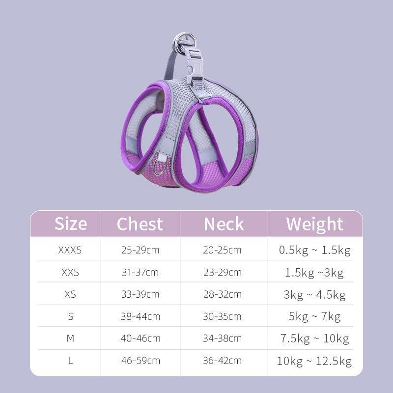 Break-Free Cat Traction Harness Set With Breathable Mesh Chest Strap-3